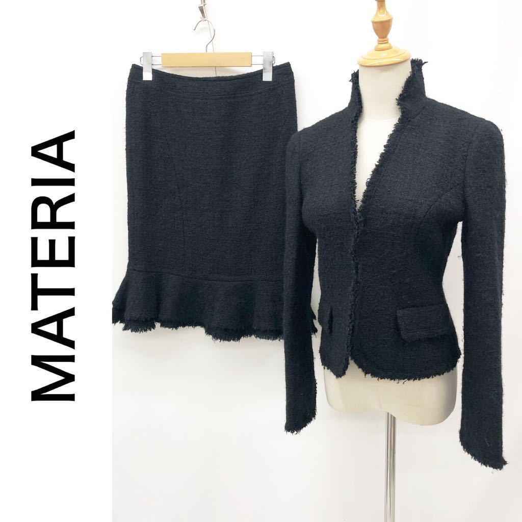 MATERIA Materia юбка костюм выставить женский жакет общий подкладка шерсть .mo волосы . церемония формальный черный чёрный 38 M
