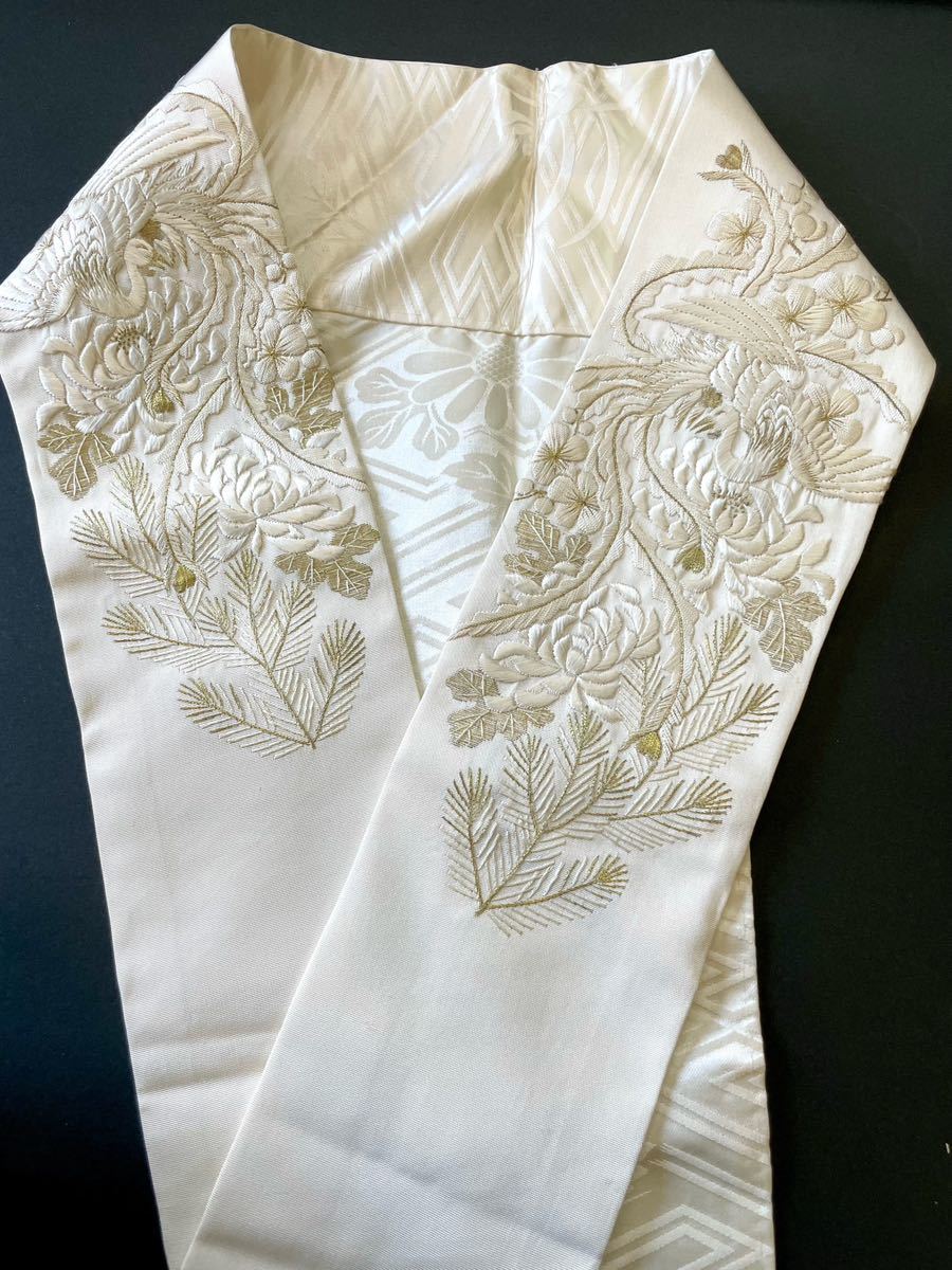 アンティーク着物◇半襟 手刺繍 日本刺繍 アンティーク半衿 鳳凰 アンティーク着物◇半襟 手刺繍 日本刺繍 アンティーク半衿 鳳凰