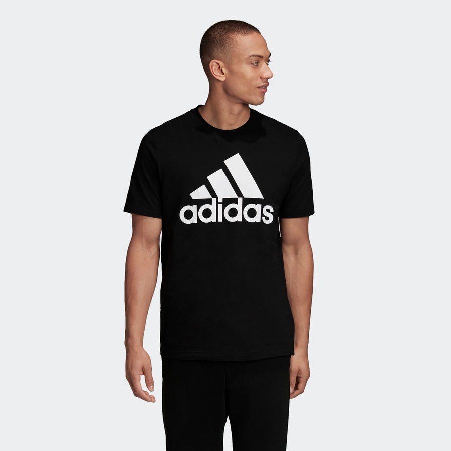 ■新品 定価3,289円 adidas ビッグロゴ 半袖 Tシャツ O サイズ 黒 送料込 マストハブ バッジ オブ スポーツ Must Have GC7346 asics nike