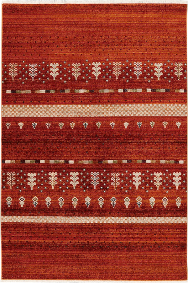 ラグ カーペット 絨毯 133×195cm オレンジ色 長方形 ウィルトン織 ホットカーペットOK KARERU_画像1