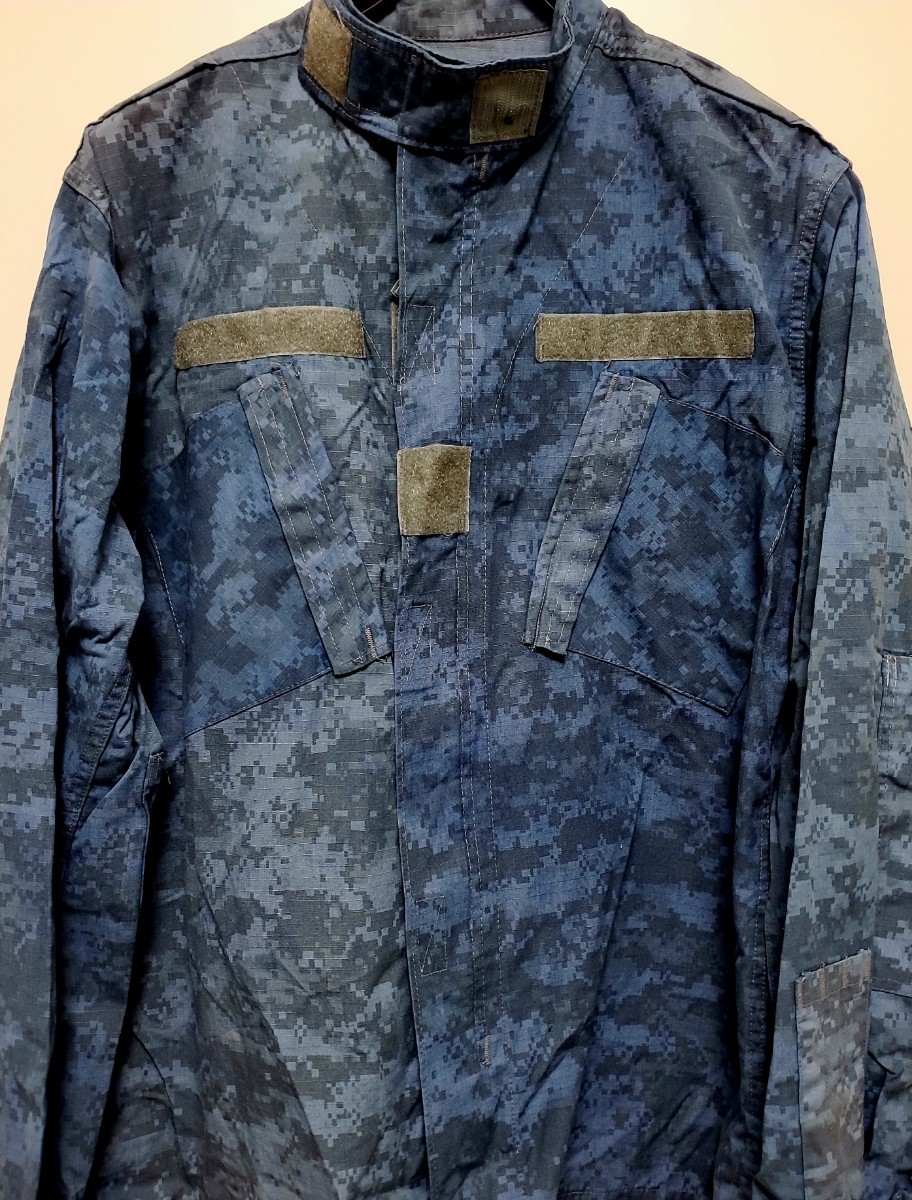 古着 NATO 海軍 ミリタリー コンバットジャケット ブルー 迷彩 軍モノ サバゲー個人装備 サープラス ワークジャケットの画像1