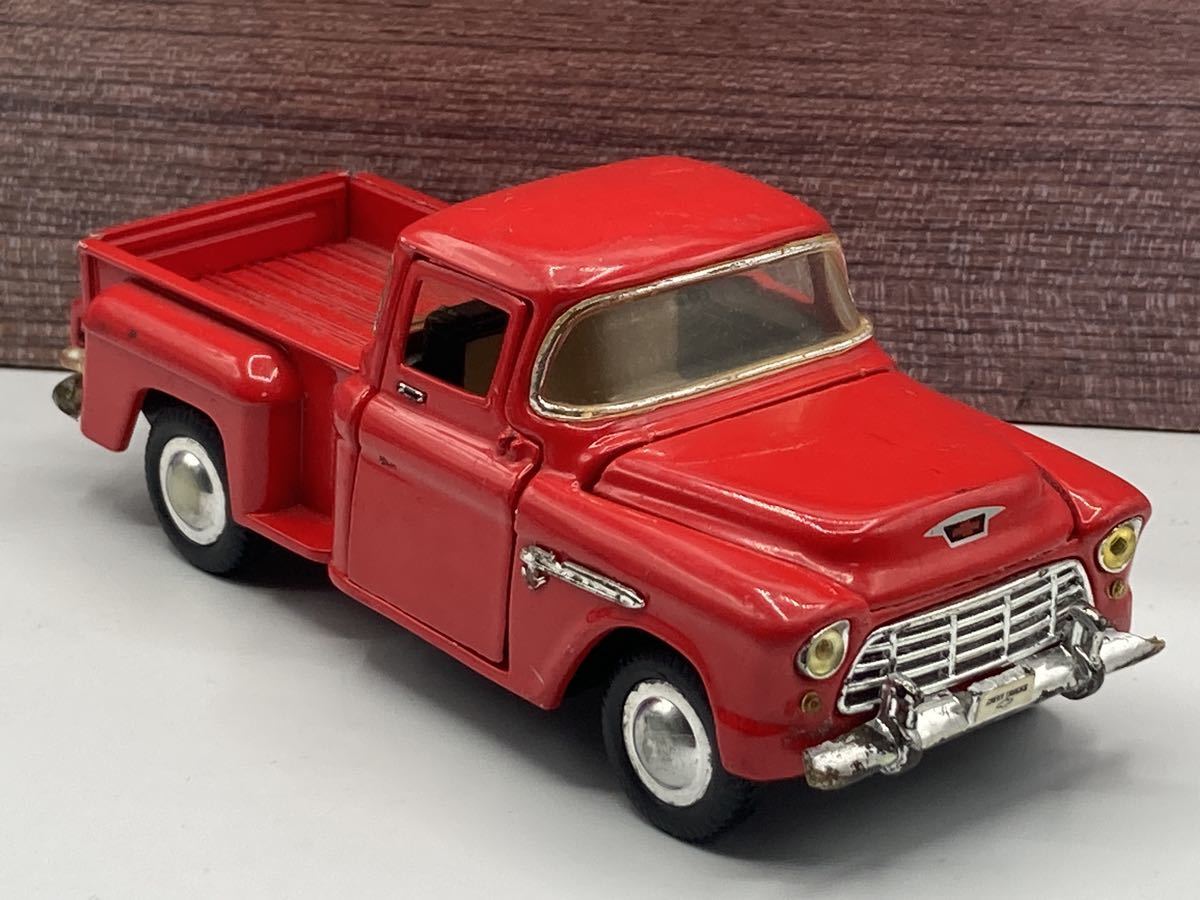 即決有★SUNNY SIDE サニーサイド 1/36 1955 Chevrolet シボレー STEPSIDE ステップサイド ピックアップ 赤 レッド★ミニカー ジャンク_画像3