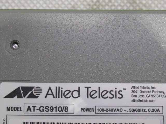 Ω 新H 0133♪ 保証有 Allied Telesis【 AT-GS910/8 】アライドテレシス CentreCOM ギガビットイーサネット・スイッチ 通電確認済_画像6