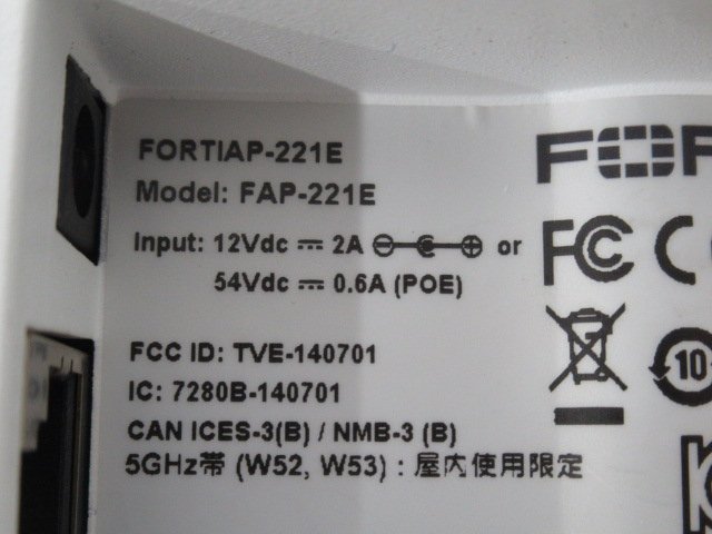 Ω 新A 0248♪ 保証有 FORTINET【 FAP-221E-J 】FortiAP-221E 無線アクセスポイント PoE給電対応 本体のみ・祝10000!取引突破!!_画像5