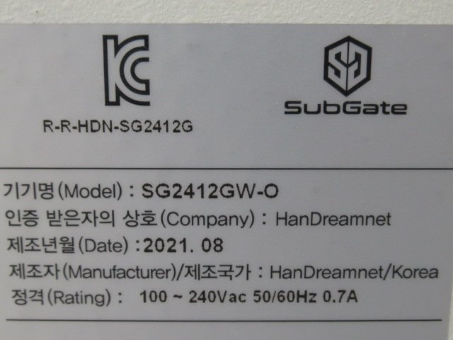 Ω 新A 0249♪ 保証有 SubGate HanDreamnet【 SG2412GW-O 】ハンドリームネット スイッチハブ 21年製 領収書発行可・祝10000!取引突破!!_画像8