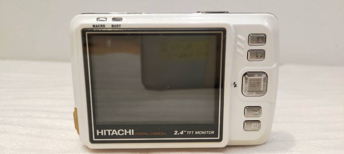 1 jpy ~ HITACHI i.mega digital camera HDC-509 white operation not yet verification Hitachi compact 61786