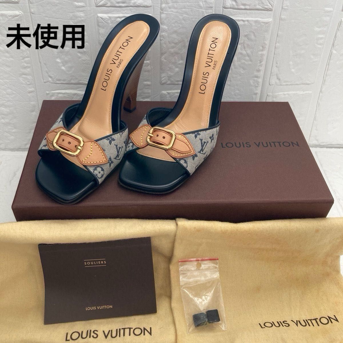 LOUIS VUITTON ルイヴィトン　ウェッジソールミュール　サンダル　トップリフト・保存袋・箱付き　サイズ37  未使用