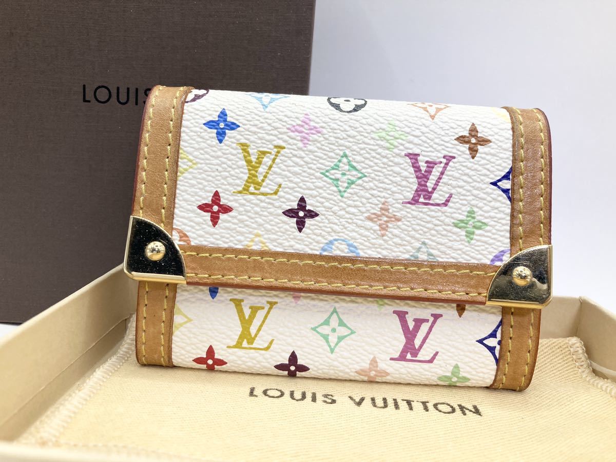 LOUIS VUITTON モノグラム マルチカラー ブロン ホワイト ポルトモネ プラ コインケース 小銭入れ カードケース ミニウォレット M92657_画像1