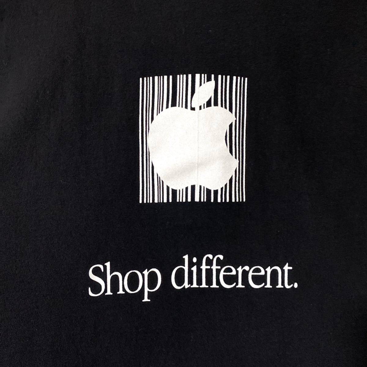 レア Apple Tシャツ アップル 黒 企業 ビンテージ 2XL プロモ ブラック 古着 プリントTシャツ バンド_画像5