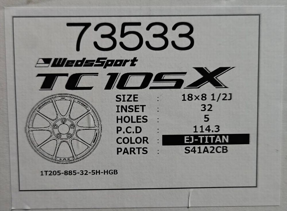 【特選 数量限定 希少 在庫あり 】Weds Sport TC105X 8.5-18+32 5/114.3 EJ-TITAN【４本】新品 正規品 ウェッズスポーツ 18インチ GRヤリス_画像8