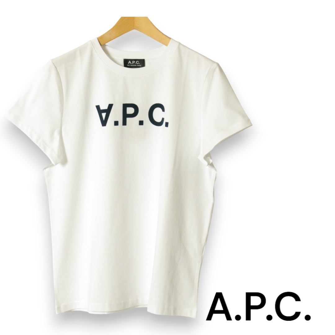 A.P.C. A.P.C. lady's short sleeves T-shirt VPC Logo flocky print white size XL