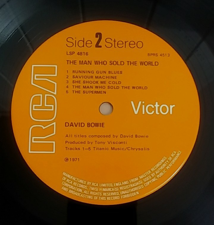 【UK盤 RCA 1stPress マト1E/1E】David Bowie(デビッドボウイ)/ THE MAN WHO SOLD THE WORLD_画像3