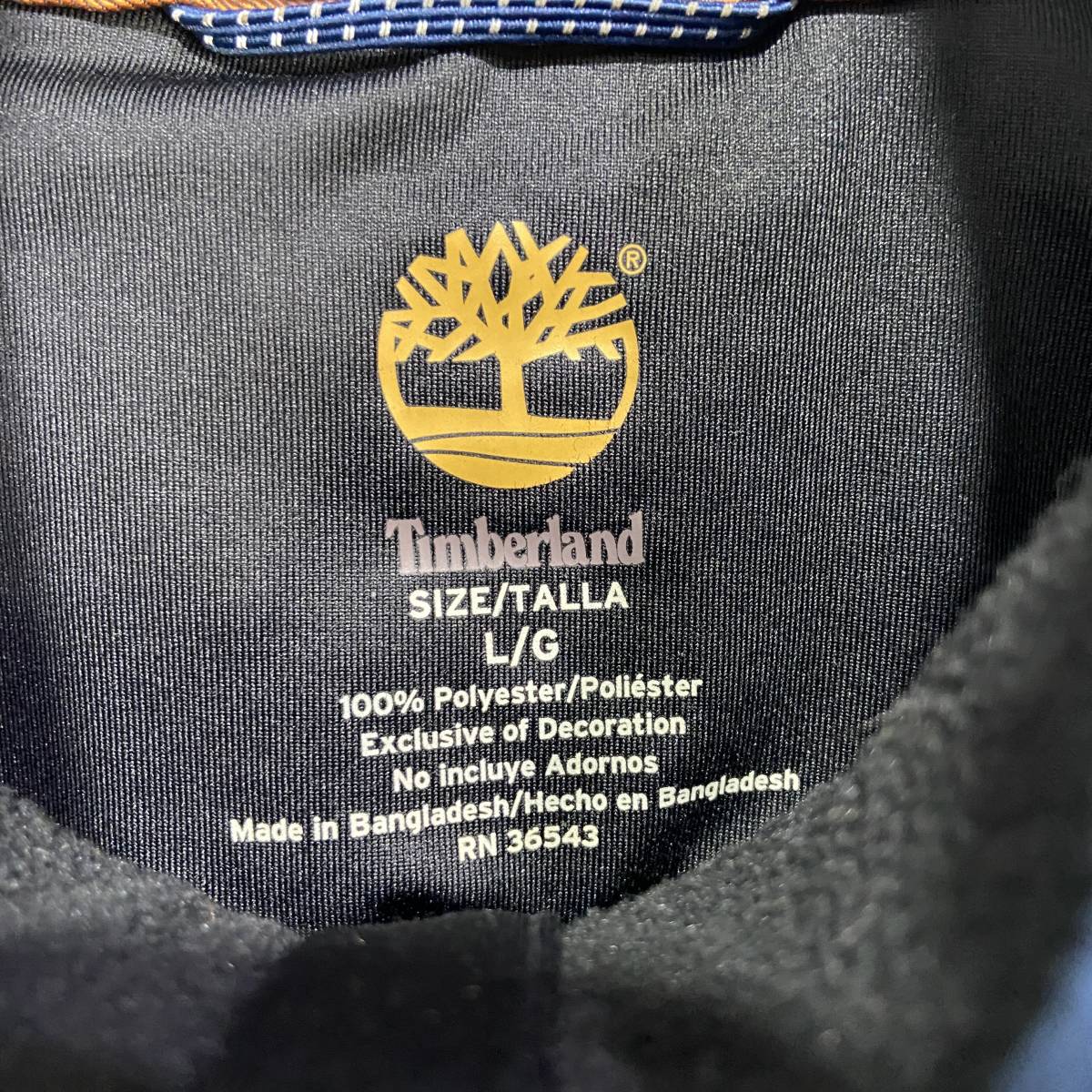 ☆送料無料☆Timberland☆ハーフジップフリーススウェット☆ワンポイント刺繍ロゴ☆L☆ネイビー☆B24M☆_画像5