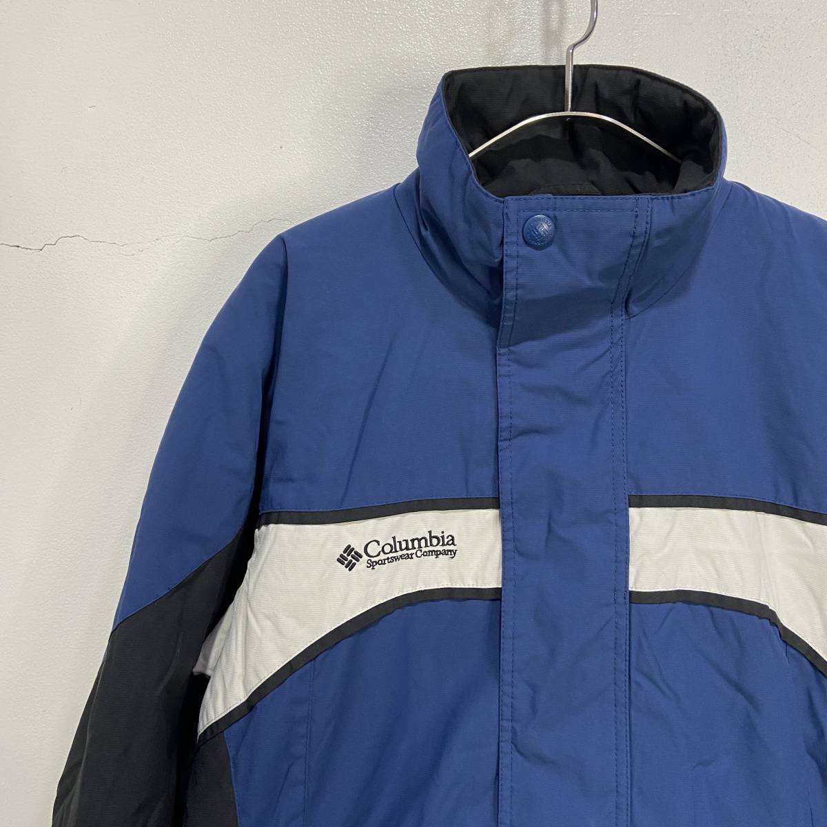  free shipping *Columbia* Colombia * cotton inside nylon jacket * liner fleece * one Point Logo * switch * blue *S*B24M