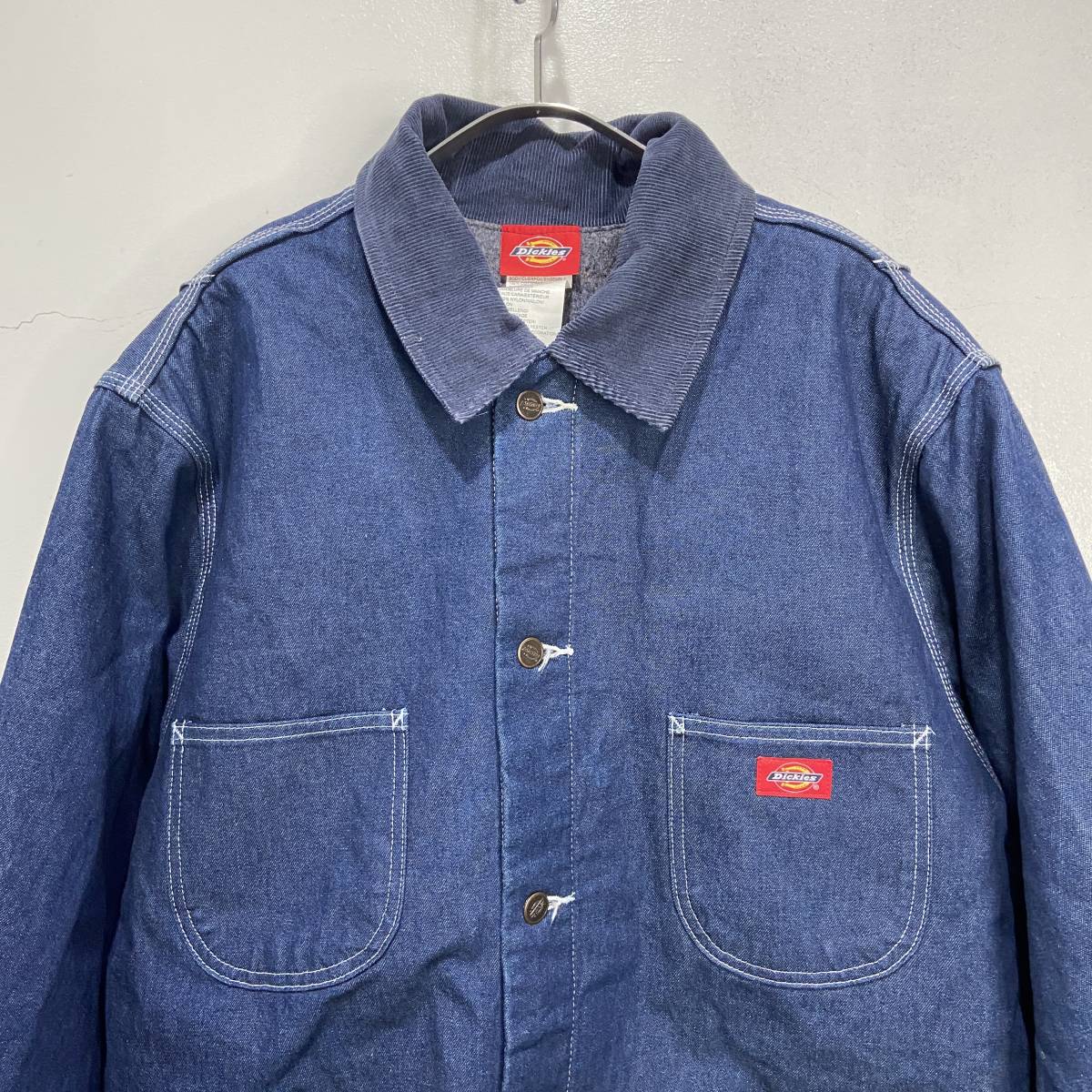 送料無料☆Dickies☆ディッキーズ☆ブランケット付きデニムカバーオール☆コーデュロイ☆ワーク☆濃紺☆インディゴ☆XL☆B24M_画像2