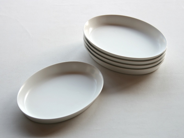  white mat hand around . size 20cm oval tray ellipse plate 5 pieces set 