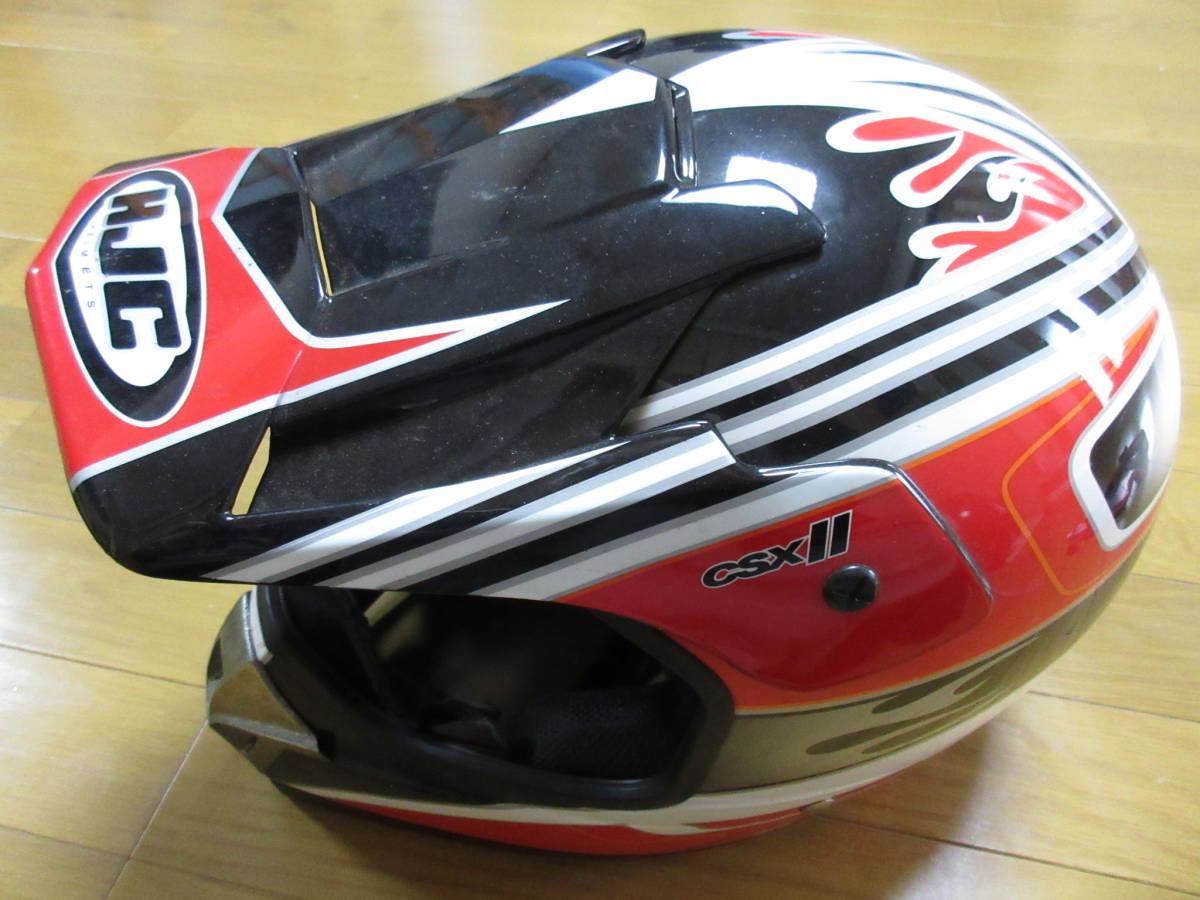 HJCジェットヘルメット CSX-Ⅱ(ホワイト×レッド×ブラック)中古品 Mサイズ(58cm) ゴーグル付きの画像2