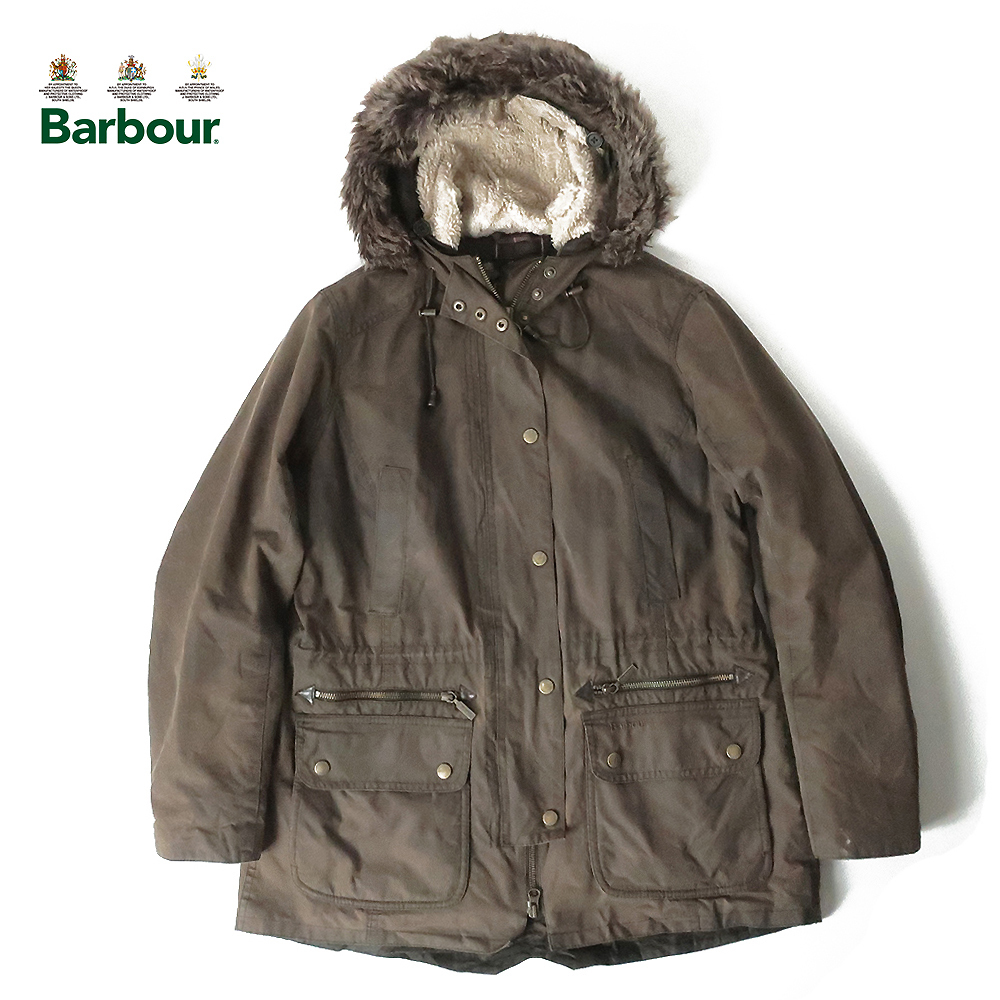 BARBOUR バブアー KELSALL ケルソール ワックスジャケット 中綿パーカー ブラウン 14(L)_画像1