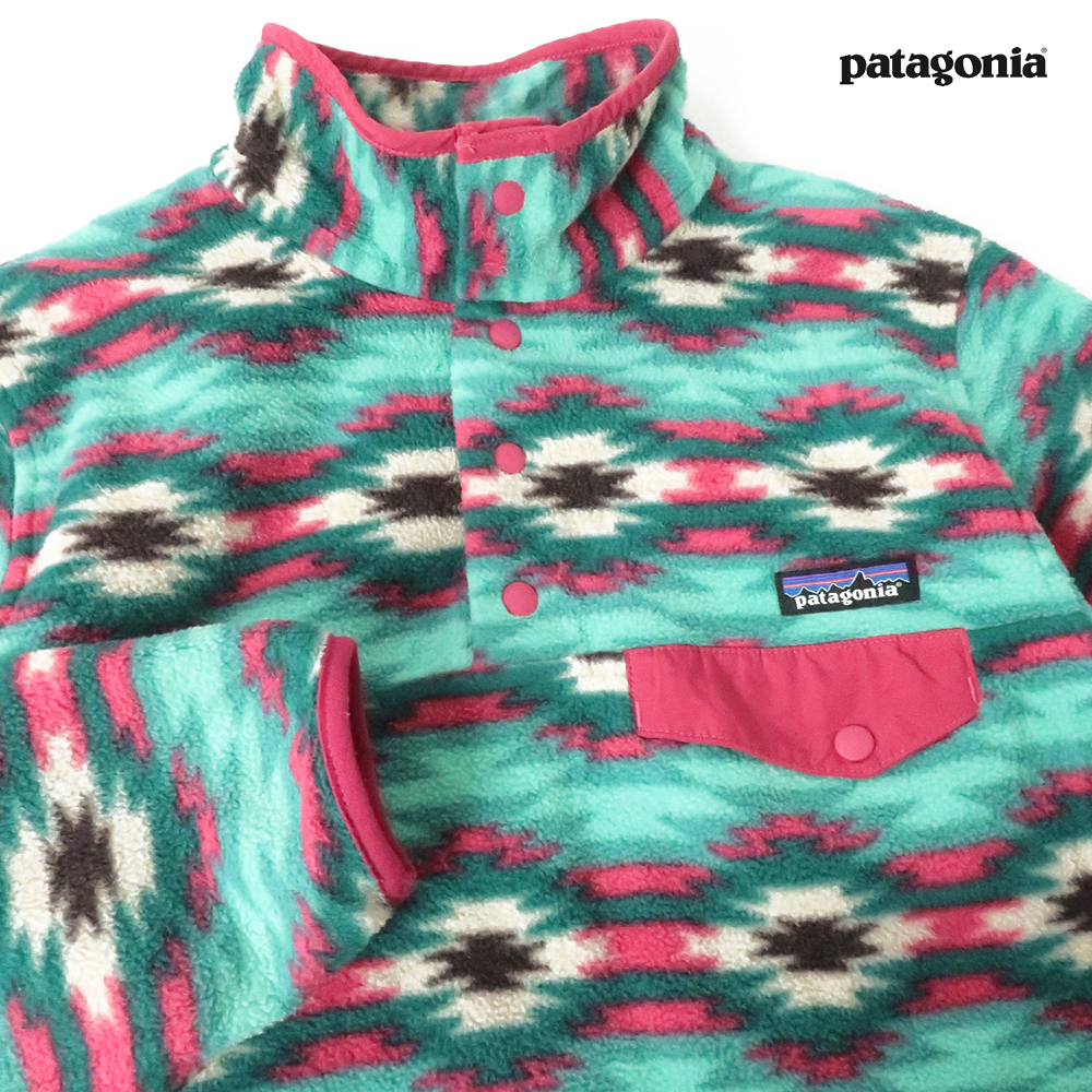 メキシコ製 patagonia SYNCHILLA スナップT プルオーバーフリース ネイティブ柄/総柄 (US-S)