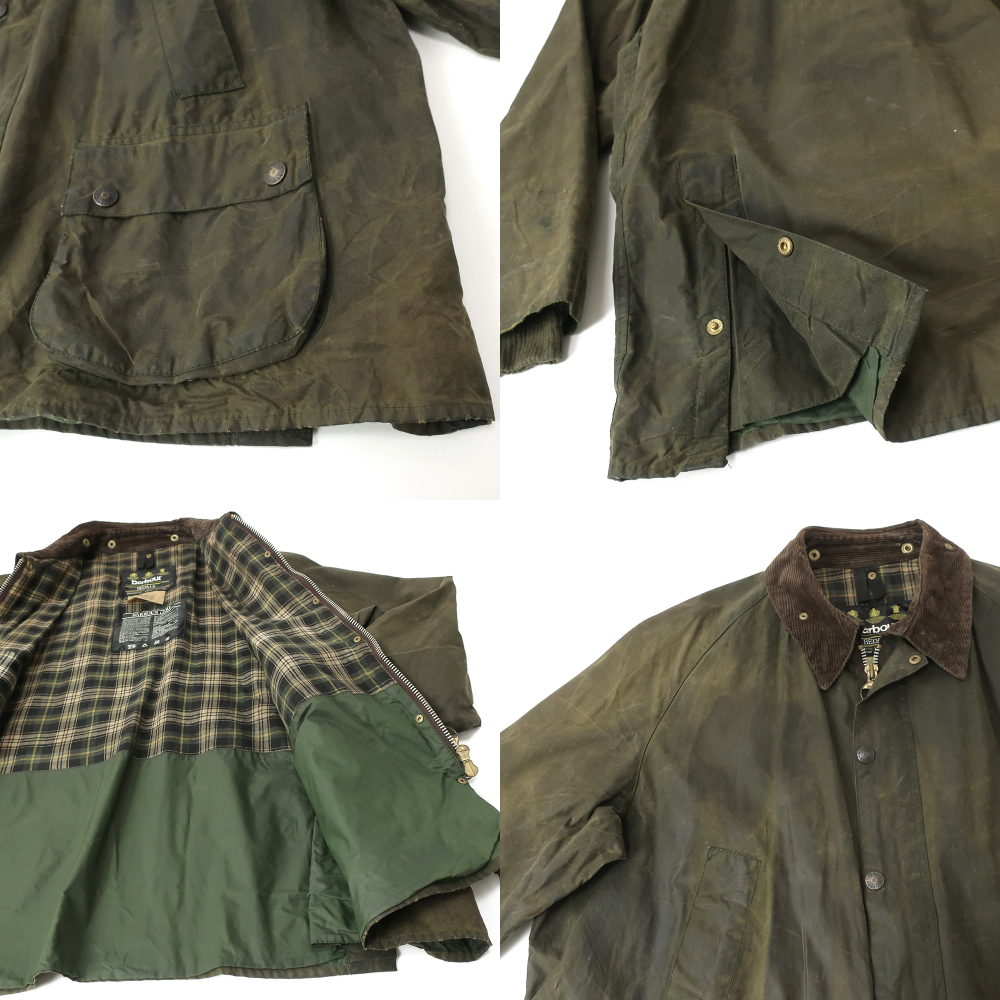 90sイングランド製 Barbour BEDALE オイルドジャケット ビデイル オリーブ 52(XXL)_画像2