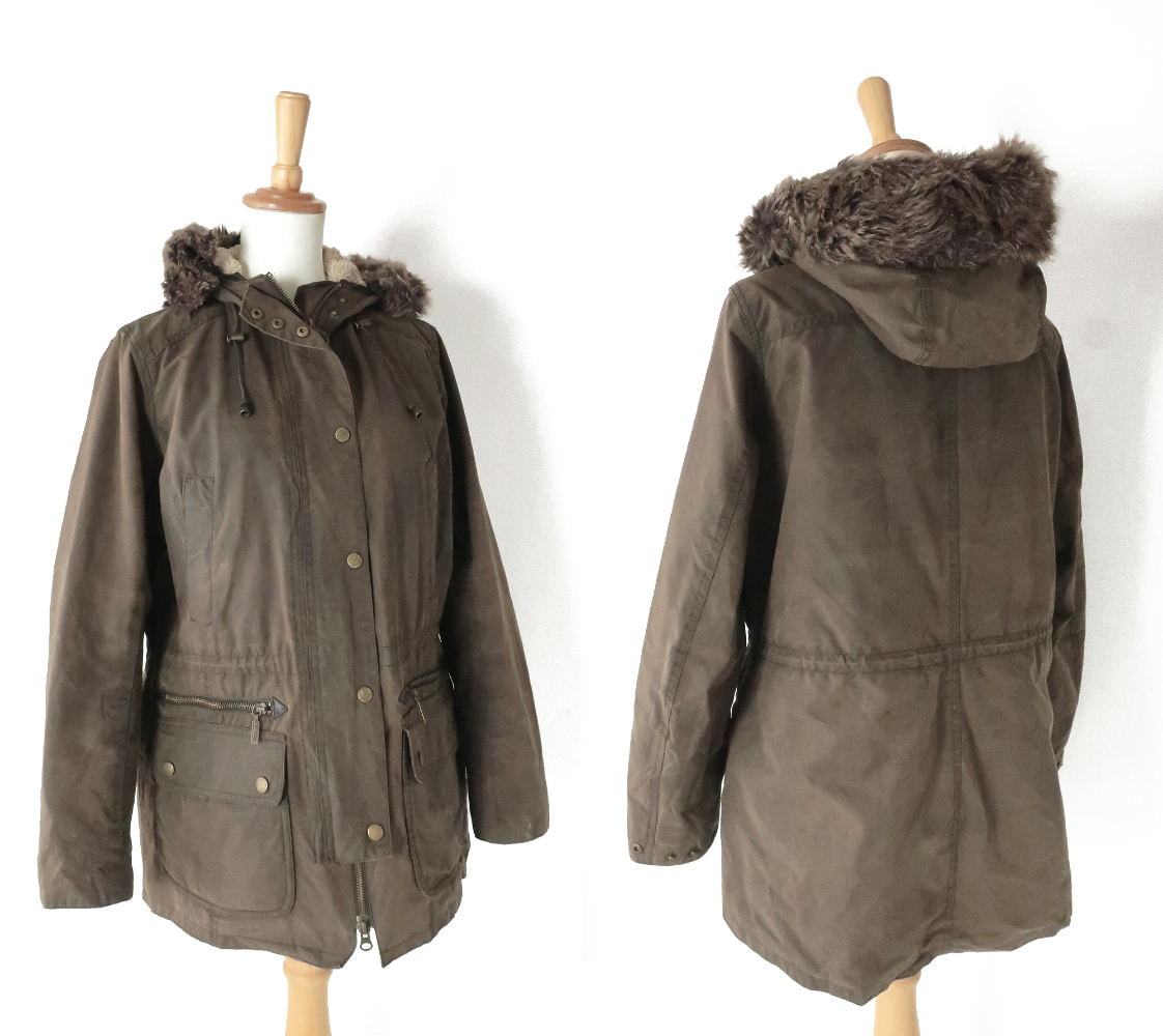 BARBOUR バブアー KELSALL ケルソール ワックスジャケット 中綿パーカー ブラウン 14(L)_画像2