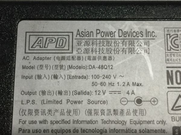 ＡＣアダプター　ASIAN POWER DA-48Q12 9902　2F01AA　_画像5