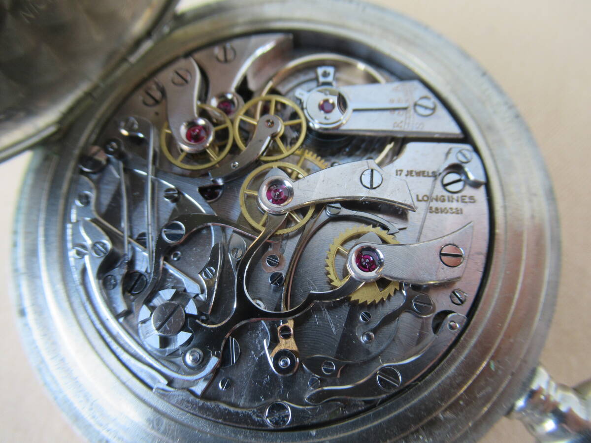 ■夜光秒時計一型 クロノグラフ ロンジン 懐中時計 手巻き 日本軍■み-41_画像6