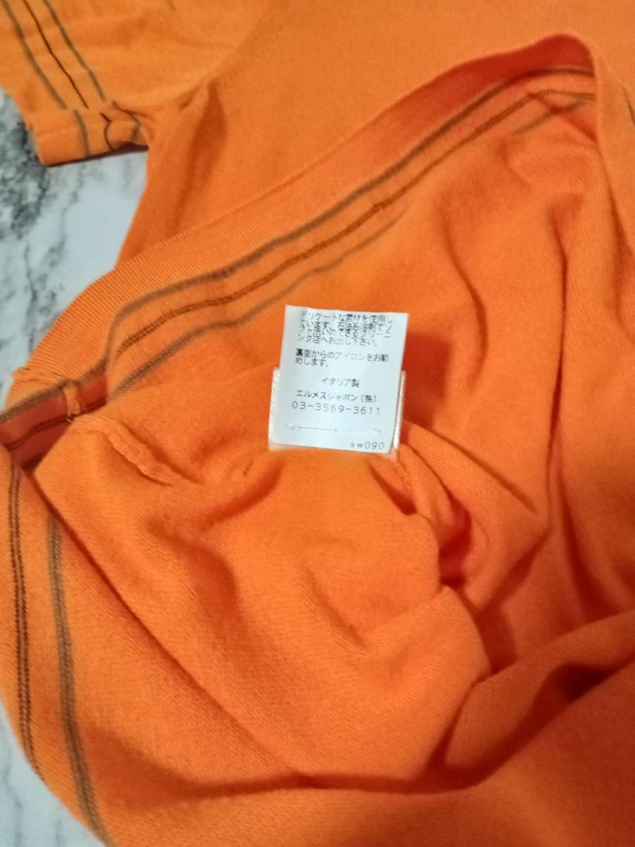 【1円・美品】エルメス　Tシャツ　サイズM（日本サイズL位）　エルメスオレンジの限定シャツ　箱付き_画像6