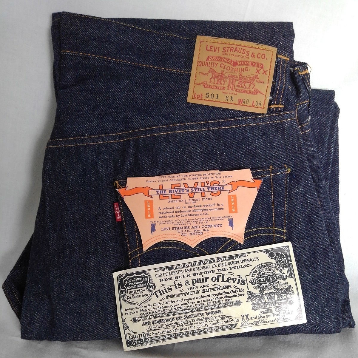 Levi's LEVI'S リーバイス 501 XX 60'S 60年代 前半 BigE ギャラ無し ヴィンテージ　デッド　フラッシャー　ギャランティチケット　W40 L34_画像1