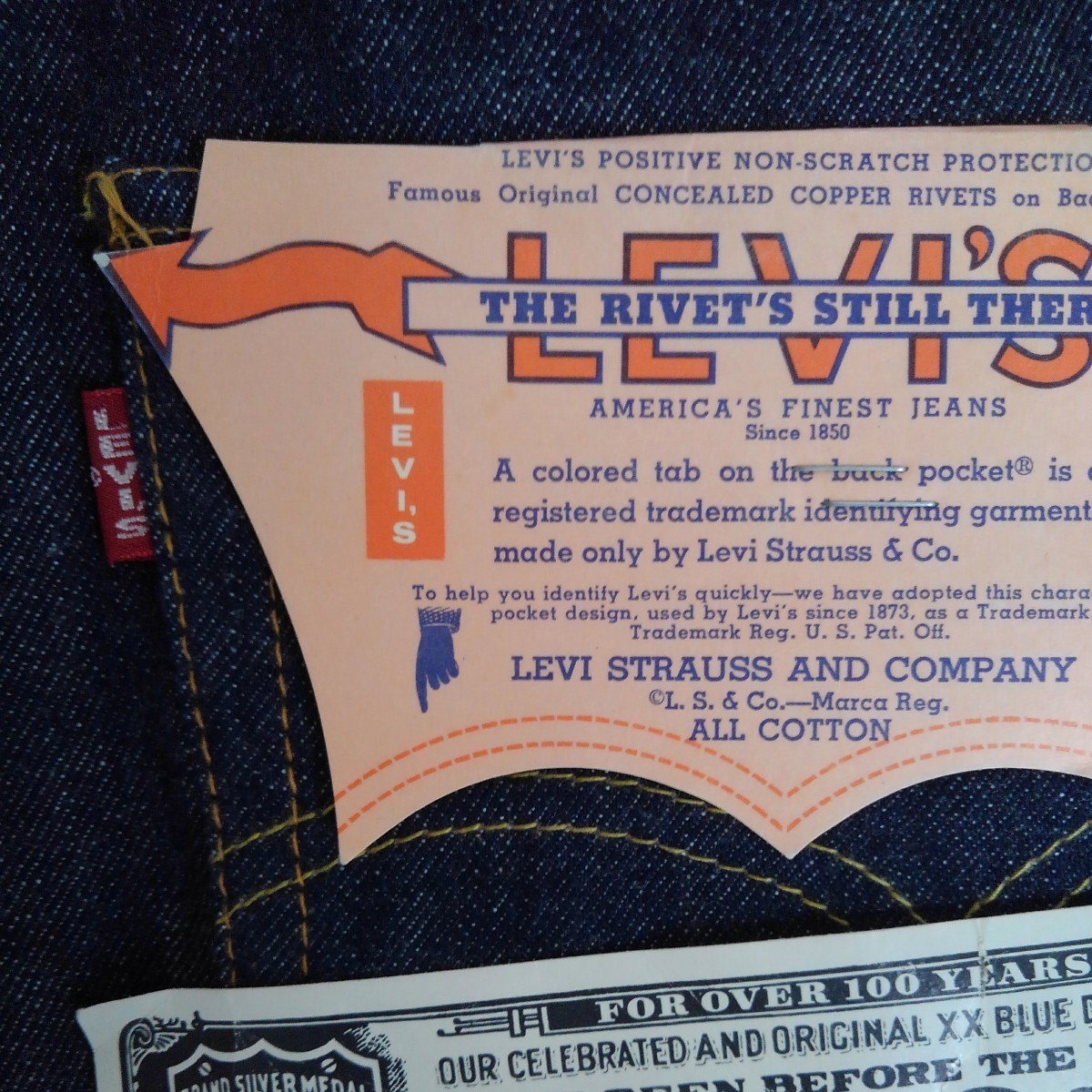 Levi's LEVI'S リーバイス 501 XX 60'S 60年代 前半 BigE ギャラ無し ヴィンテージ　デッド　フラッシャー　ギャランティチケット　W40 L34_画像2