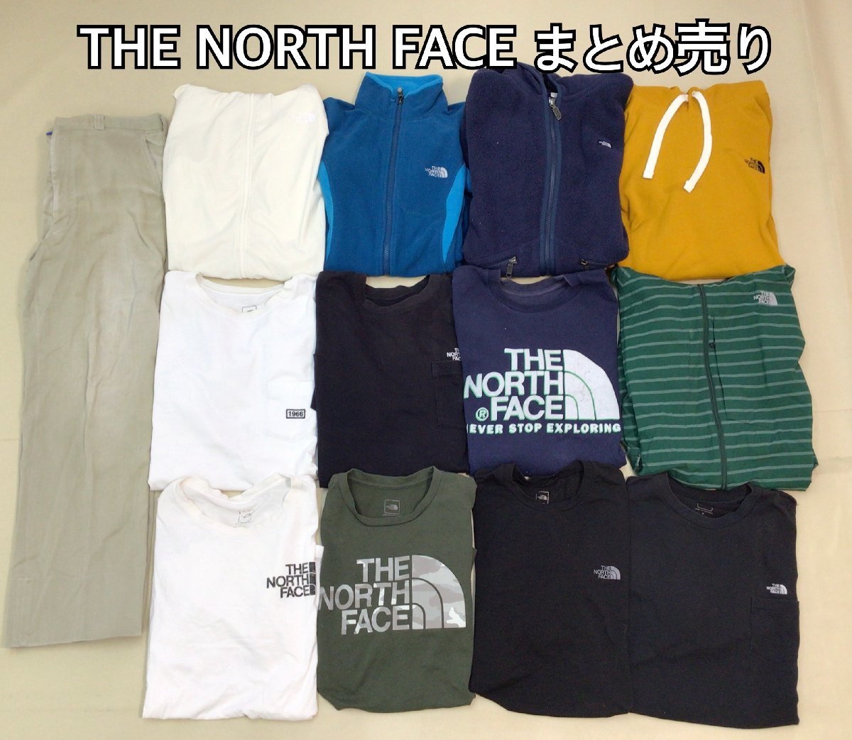 ■THE NORTH FACE ザ・ノースフェイス まとめ売り 13点 パーカー フリースジャケット Tシャツ サイズMIX 中古卸 現状品■_画像1