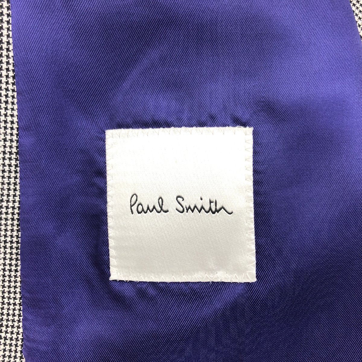 ◆【古着】Paul Smith ポールスミス サンプル品 スーツ ジャケット パンツ 上下 セットアップ 2B 千鳥格子 L 黒 白 メンズ 0.86㎏_画像8