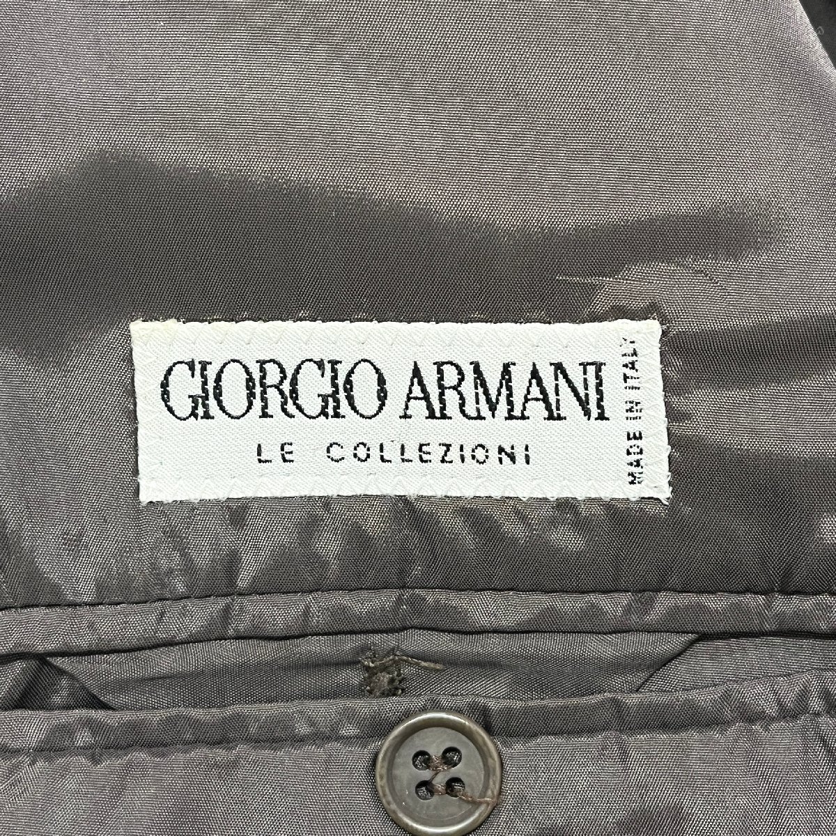 ●GIORGIO ARMANI ジョルジオ アルマーニ テーラードジャケット ダブル 肩パッド イタリア製 ブラウン系 サイズ48REG メンズ 1.04㎏●_画像6