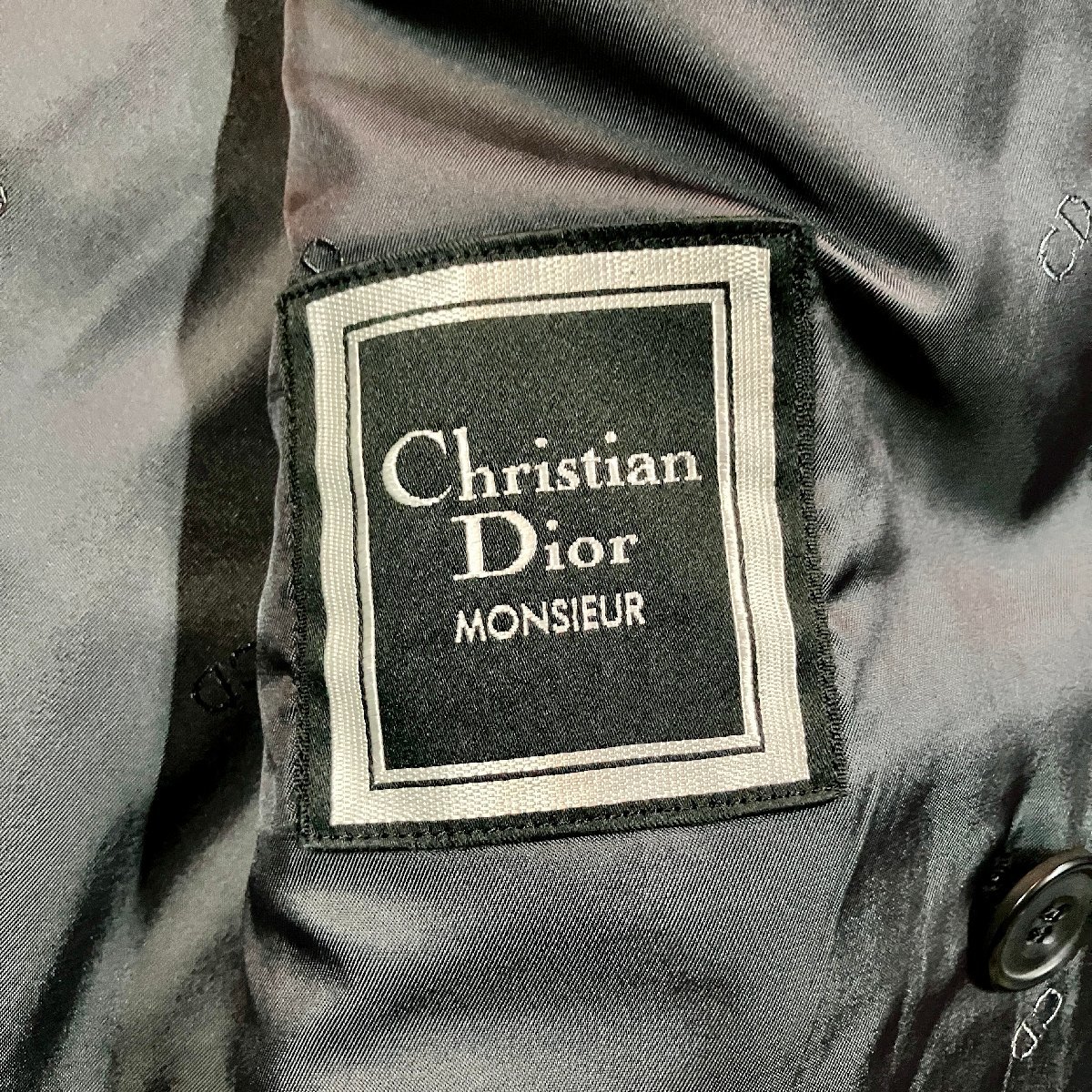 ★美品 vintage Christian Dior monsieur クリスチャンディオール ムッシュ ダブルジャケット ダークグレー サイズA5 メンズ 0.65kg★_画像6