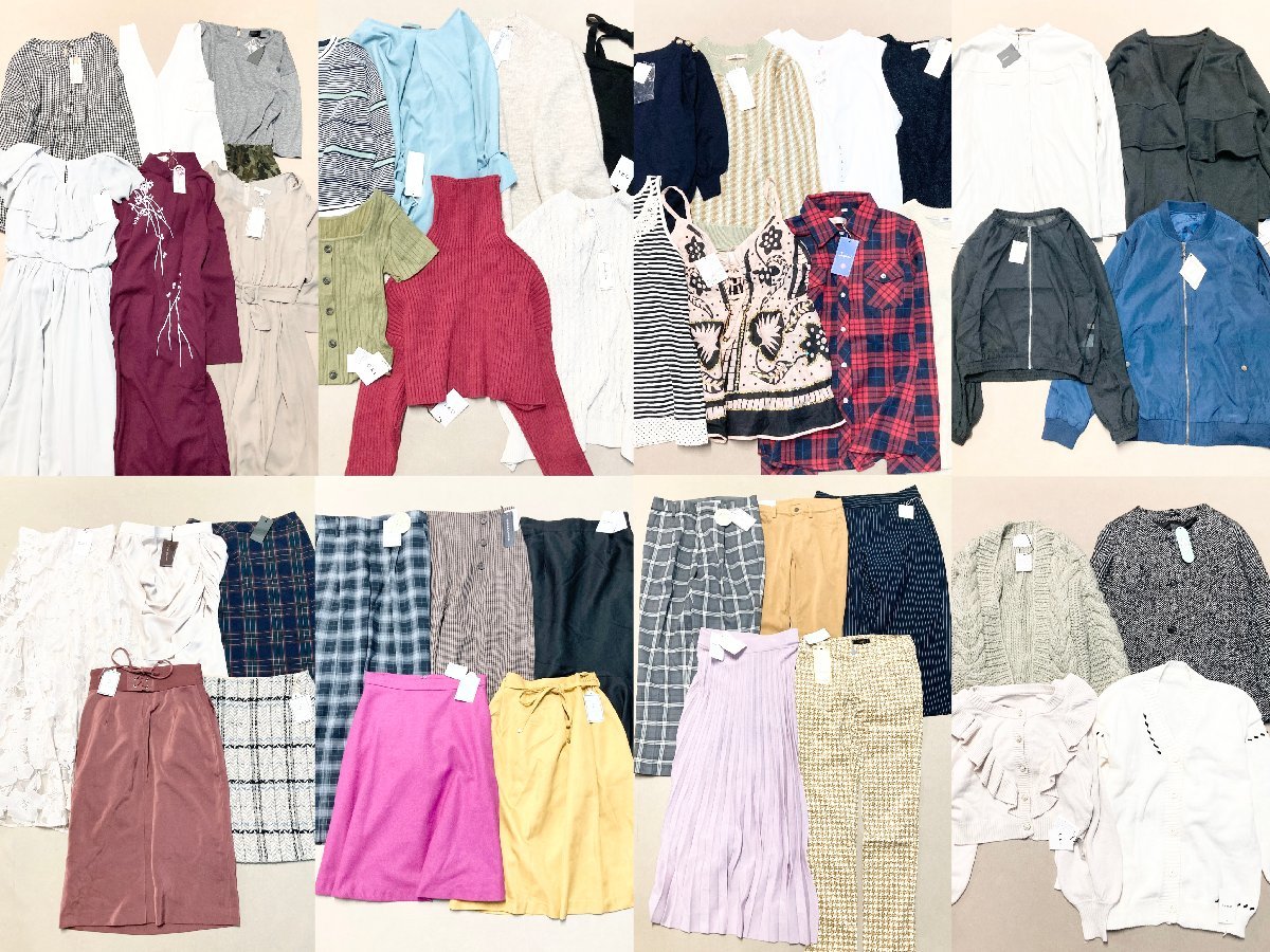 ★未使用 タグ付き レディース 44点 まとめ earth ROPE PICNIC UNIQLO GRL トップス スカート ワンピース 等 サイズMIX 卸 現状品 16kg★_画像1