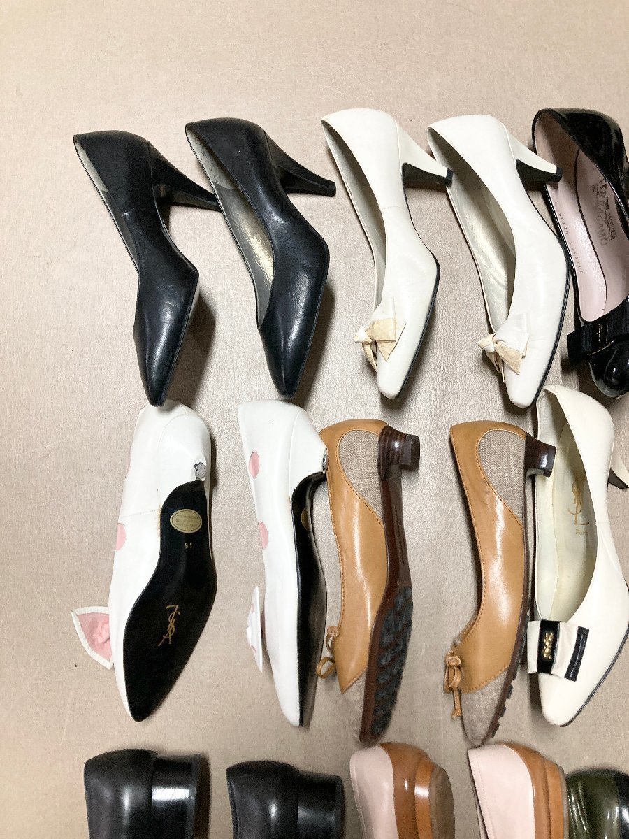 ★ブランド パンプス 16点 まとめ Salvatore Ferragamo Yves Saint Laurent リボン ガンチーニ レザー 等 サイズMIX 卸 現状品 6kg★_画像8