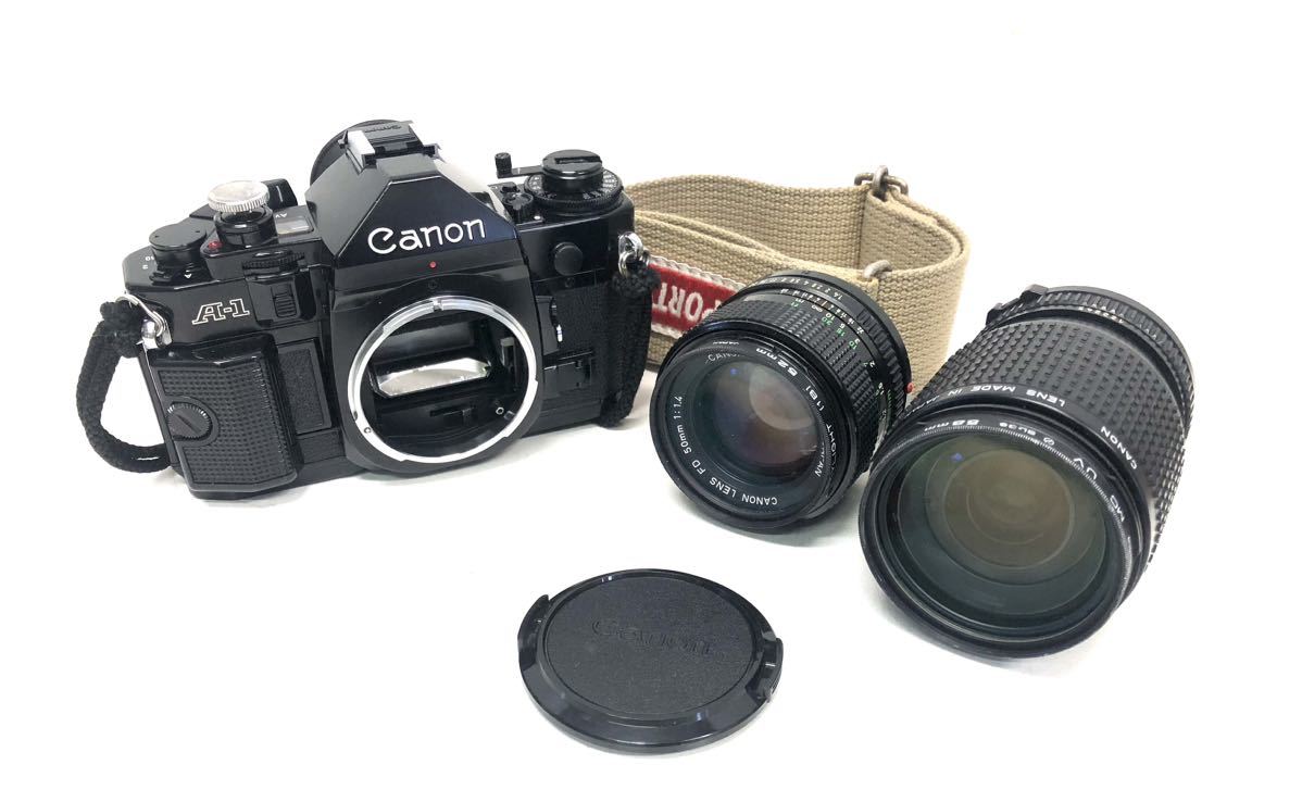 △ Canon キャノン A-1 一眼レフ フィルムカメラ CANON LENS FD 50mm 1:1.4 ZOOM LENS FD 35-105mm 1:3.5-4.5 レンズ 2点 セット S70-4