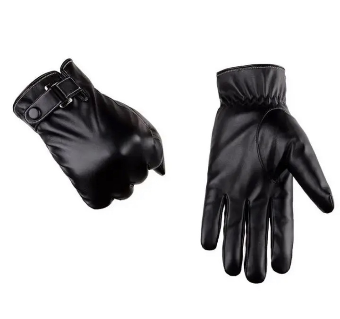 leather glove gloves men's leather leather gloves protection against cold reverse side nappy bike glove waterproof Rider's Biker formal bike glove *