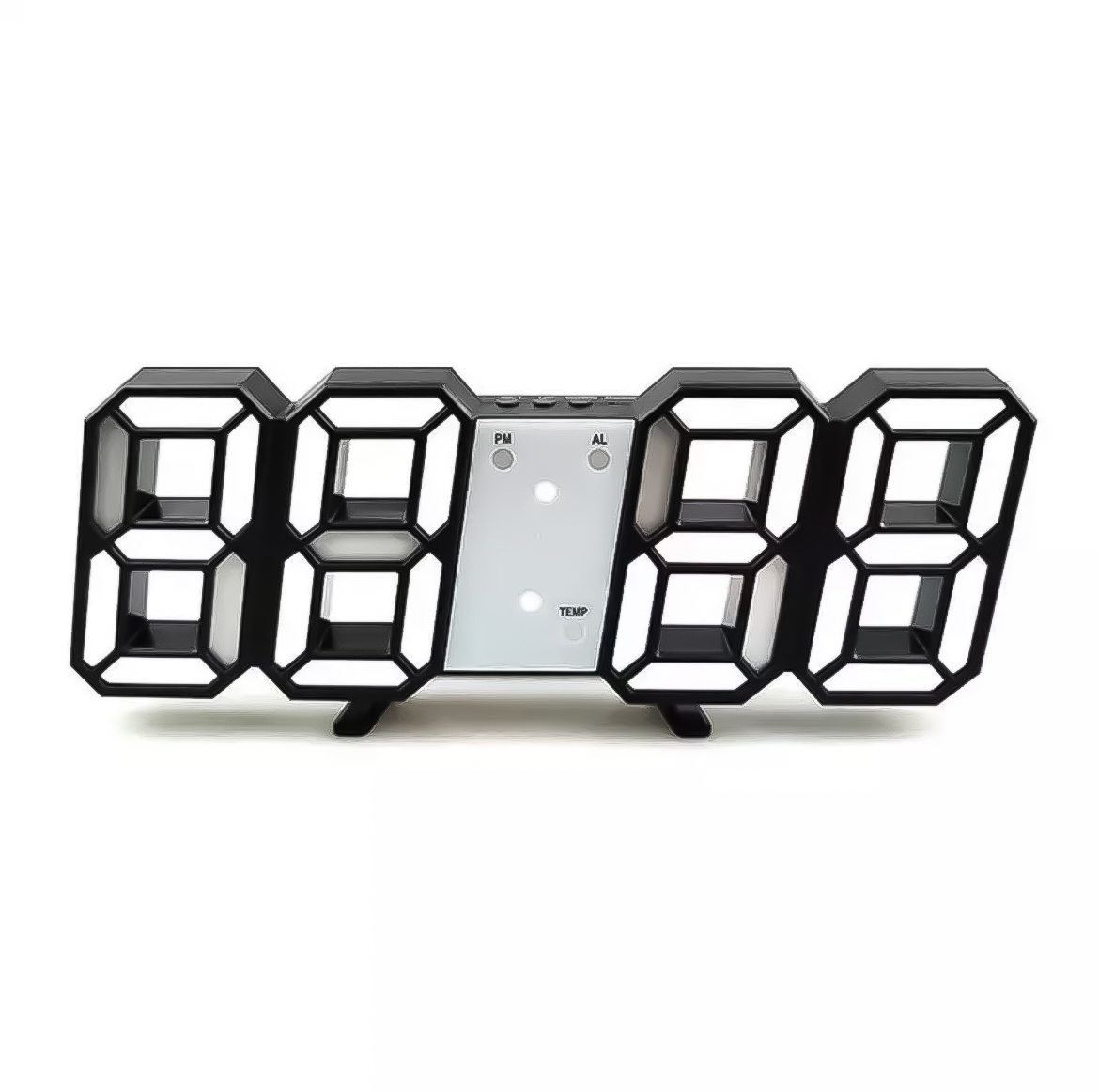 3D solid clock black LED wall wall clock put clock both for digital clock Insta .. put type LED digital alarm attaching eyes ... clock *