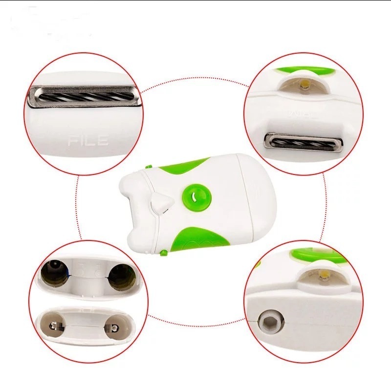  electric nail file nail nails .. file battery type washing with water light attaching .. cut . pair. nail reduce ....LED easy nail shaving battery type nail care *