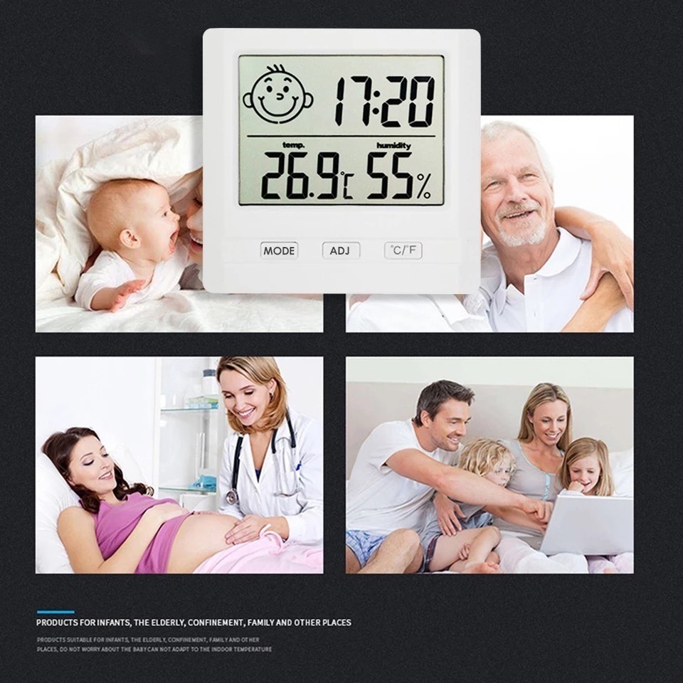 デジタル時計 置き時計 温湿計 健康管理 温度計 湿度計 壁掛け 2WAY 室温 温湿度計 デジタル置時計 卓上 コンパクト 軽量☆の画像2