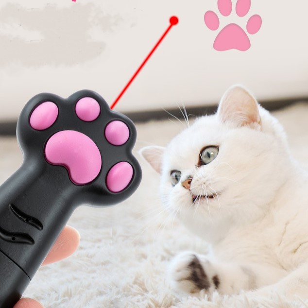 新品 猫じゃらし レーザーポインター 黒 肉球 猫おもちゃ 運動不足 LEDライト ライト ネコ ねこ 玩具 ストレス解消 遊び 赤い光 点 ねずみ