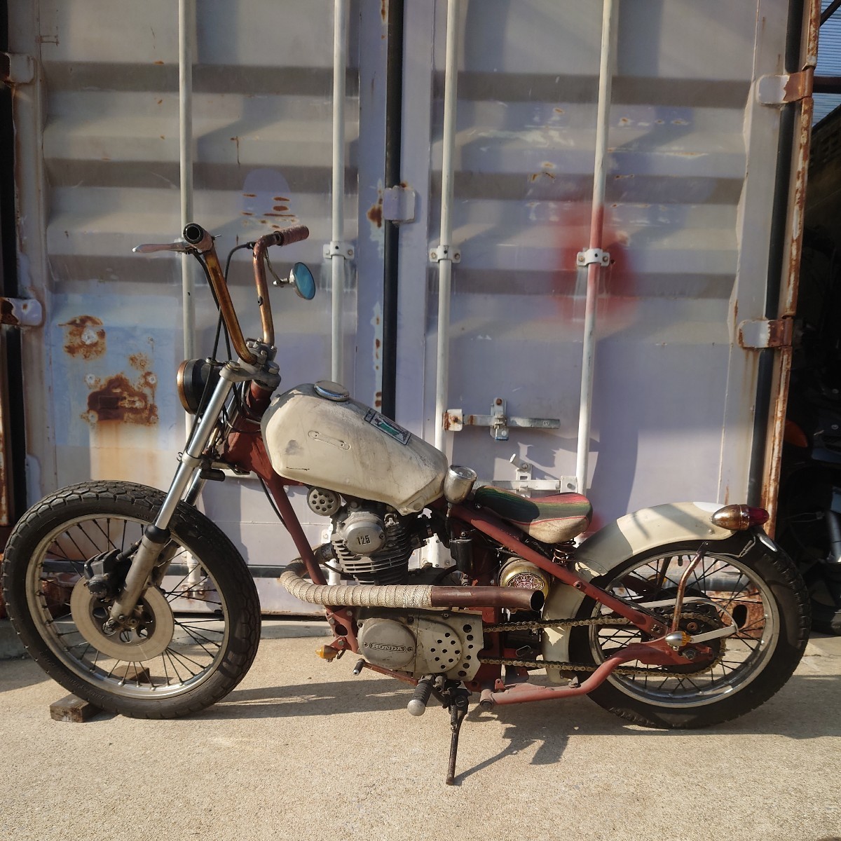  Fukuoka departure custom CB125JX modified one-off rigid frame chopper lato specification starting animation equipped 