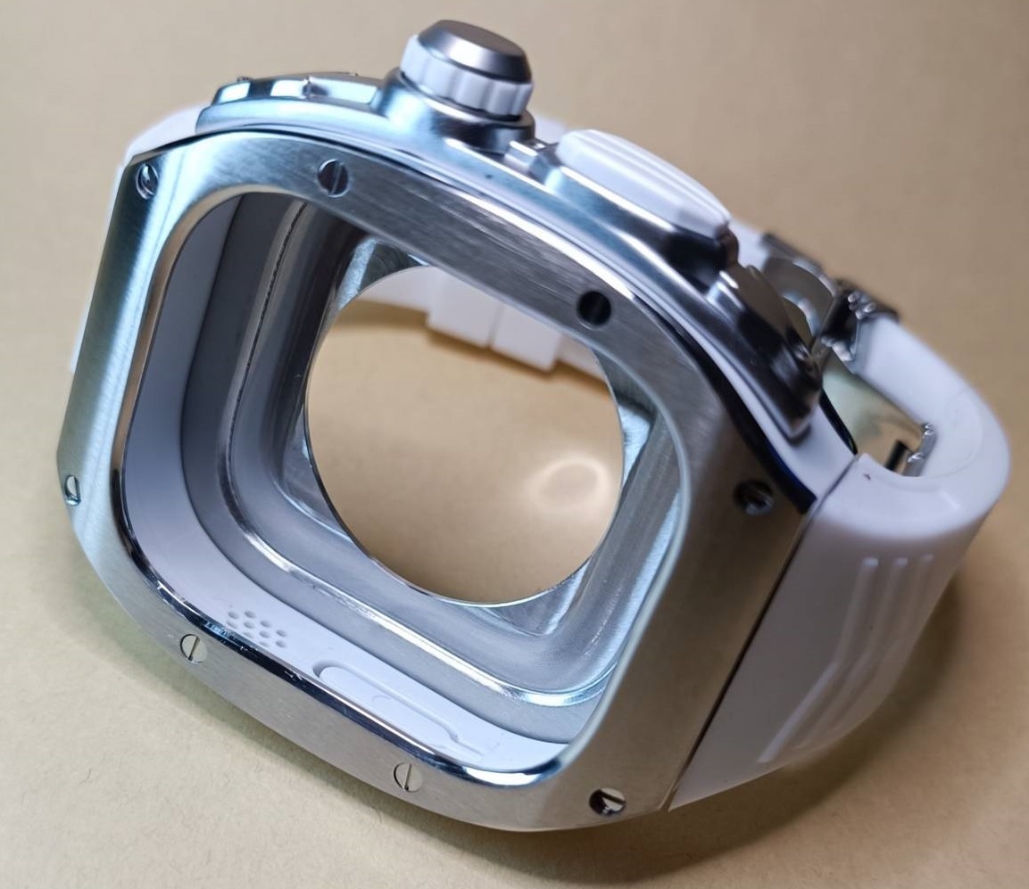 銀白 ラバー 49mm apple watch ultra アップルウォッチウルトラ メタル ケース ステンレス カスタム golden concept ゴールデンコンセプト_画像2