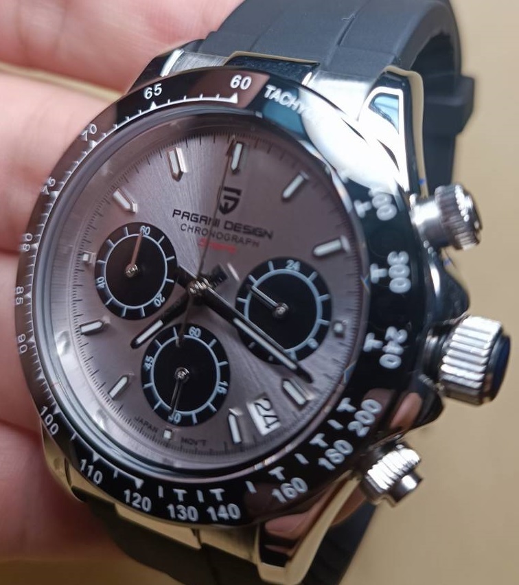 Pagani design パガーニデザイン SEIKO VK63 クォーツ デイトナ コスモグラフ オマージュ クォーツ サファイアガラス クロノグラフ_画像5