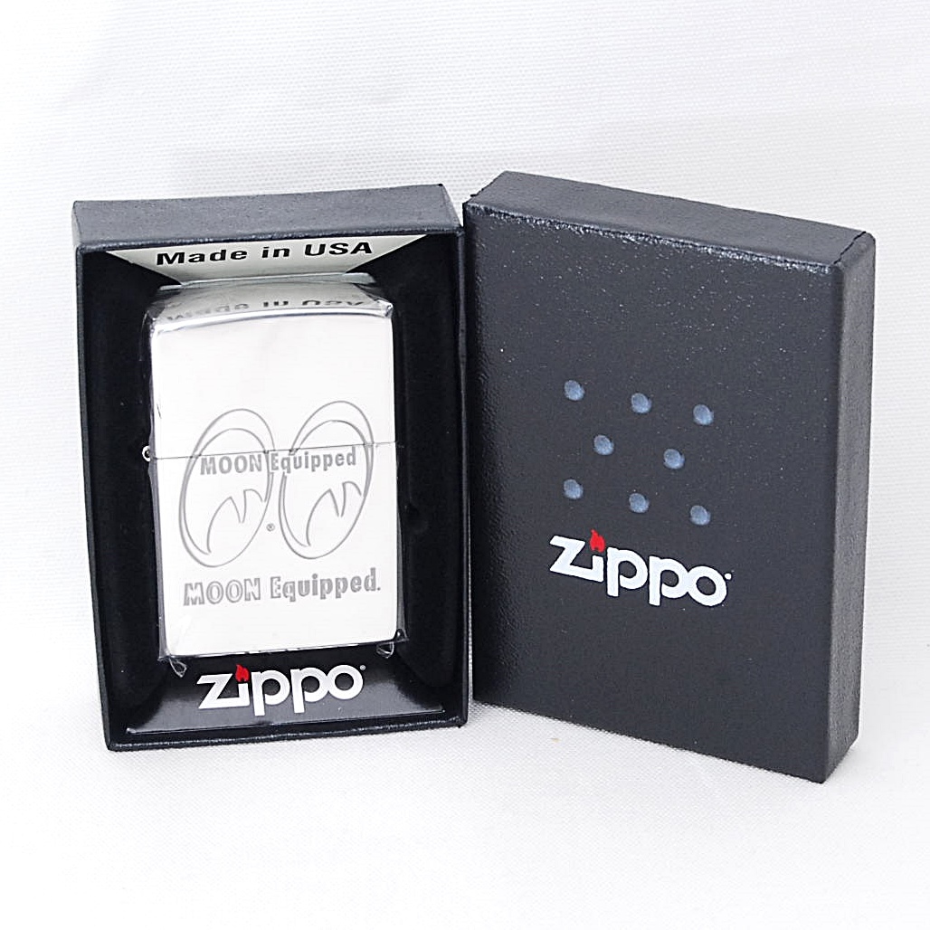 【送料無料】正規品 MOON Equipped Zippo ライター MQG179SL ジッポ オイルライター ジッポー ムーンアイズ ムーン イクイップド