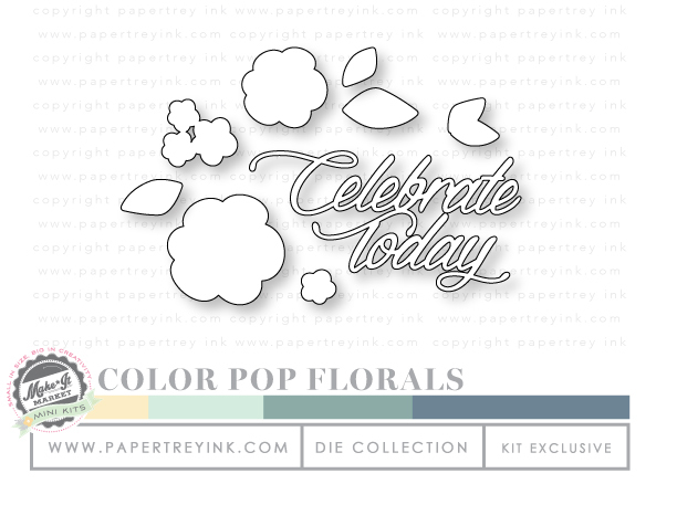 新品☆PTI ミニキット Color Pop Florals ペーパートレイインク Papertrey Ink スタンプ ダイ ペーパー ステンシル_イメージ画像です