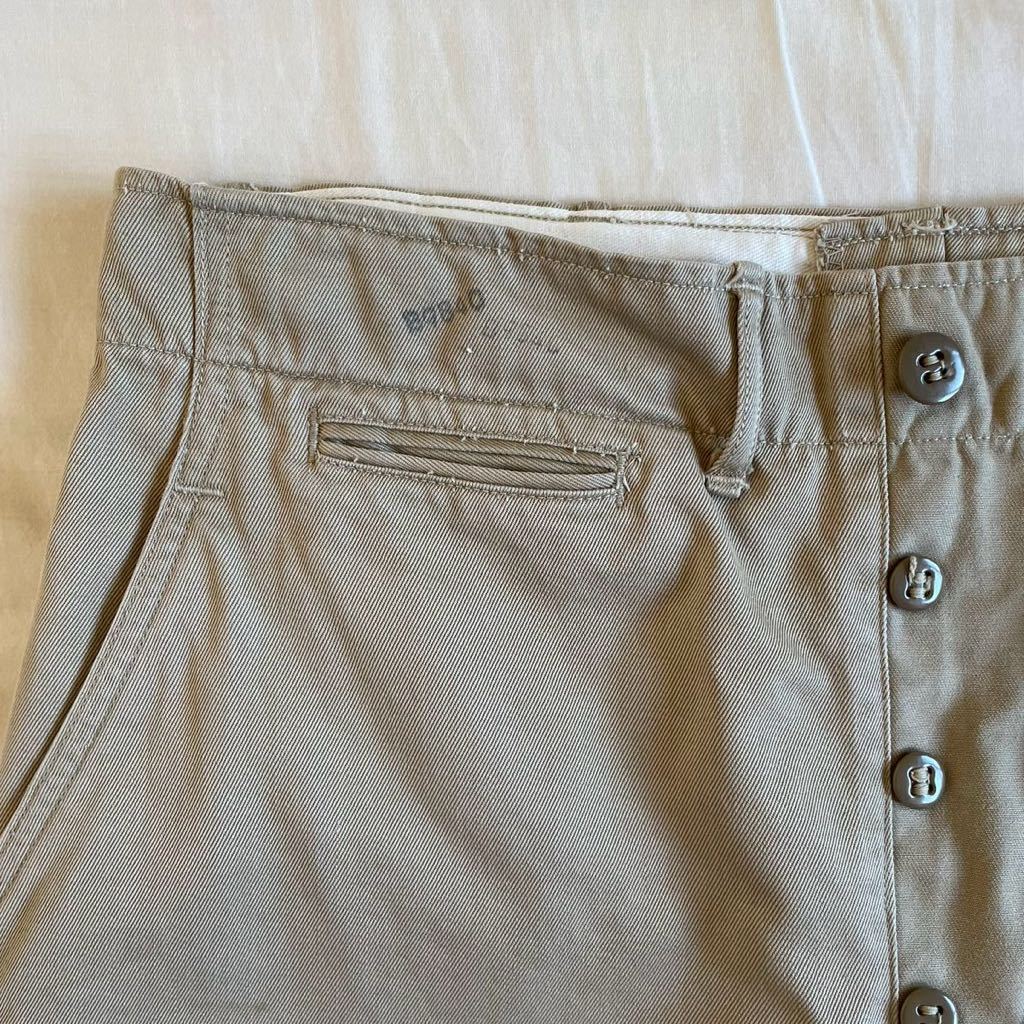  rare! 40s M-43 gas flap both sphere .US ARMY chino pants W32 Vintage military chinos NAVY USMC 50s