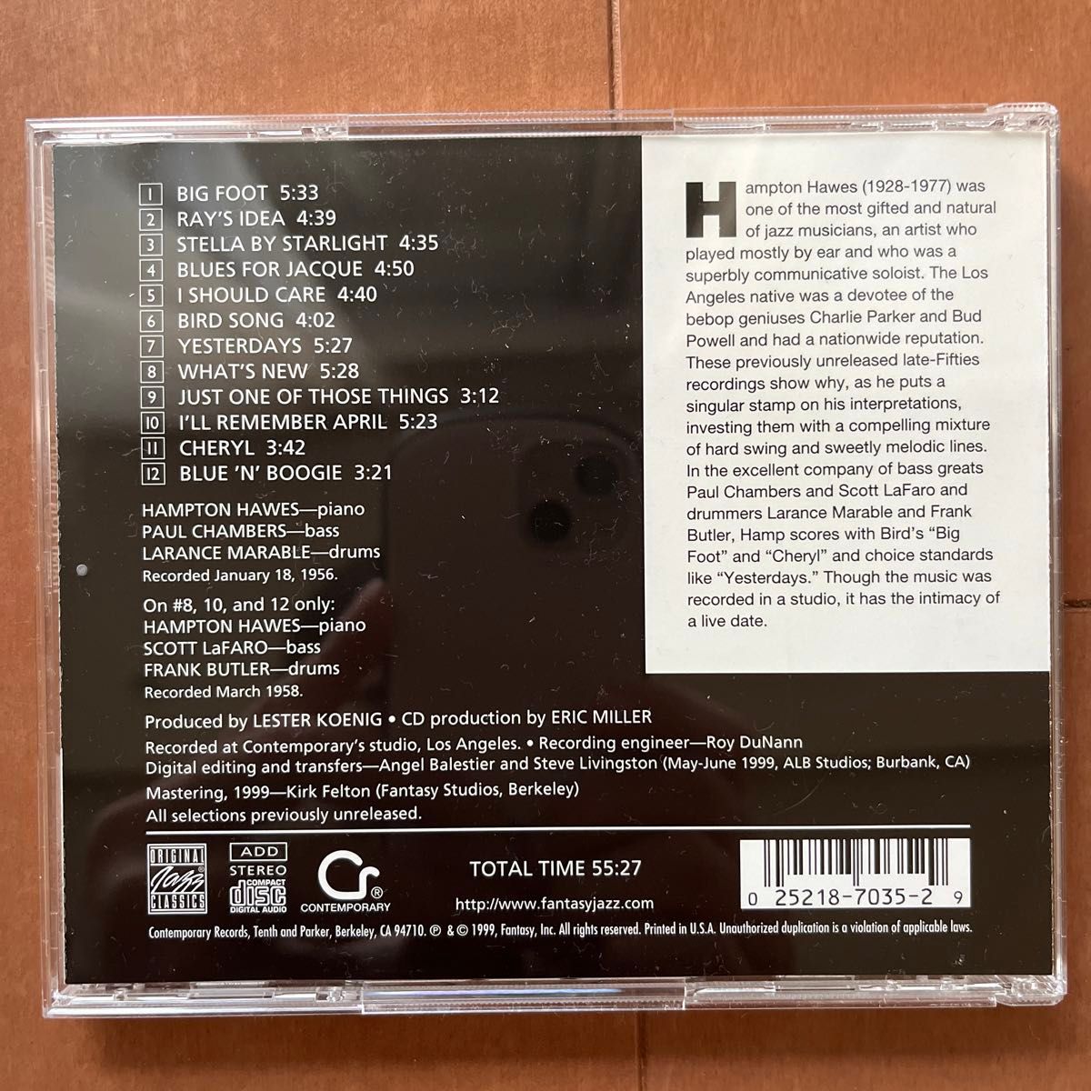 hampton hawes  bird song  ハンプトン・ホーズ　輸入盤CD 貴重盤