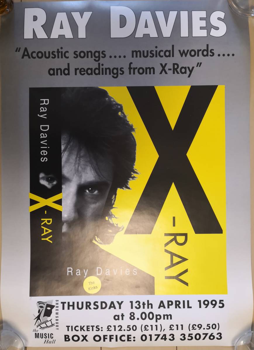 Ray Davies-X-Ray At Shrewsbury Music Hall★英 コンサート・ポスター!! The Kinks_画像1